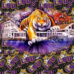 Louisiana State University Stadium & Logo 11×16