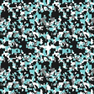Digital Teal & Gray Camouflage