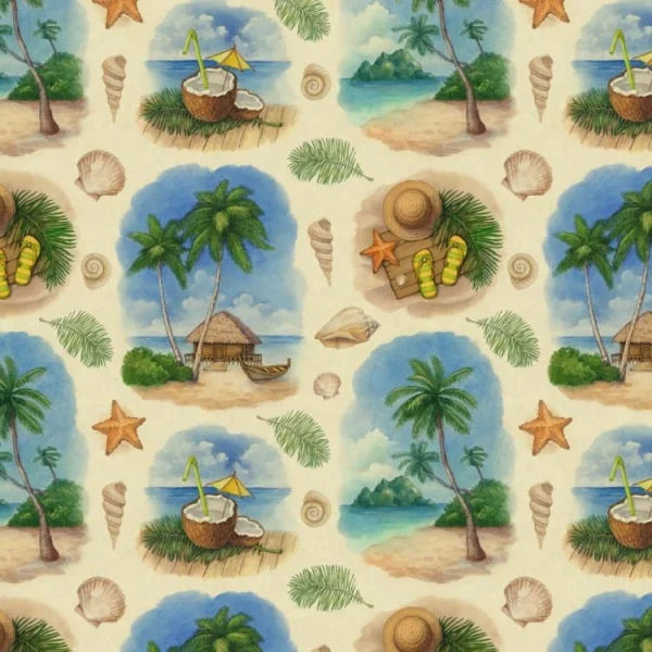 Island Beach Watercolor