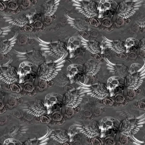 Winged Pistol Skull 23