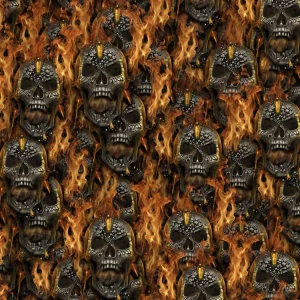 Head Shot Skulls on Fire