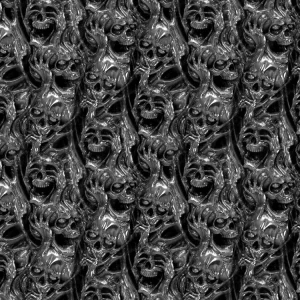 Flaming Chrome Skulls