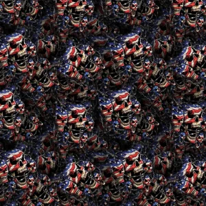 Barb Wire American Flag Skulls
