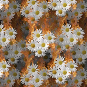 White Daises on Fire