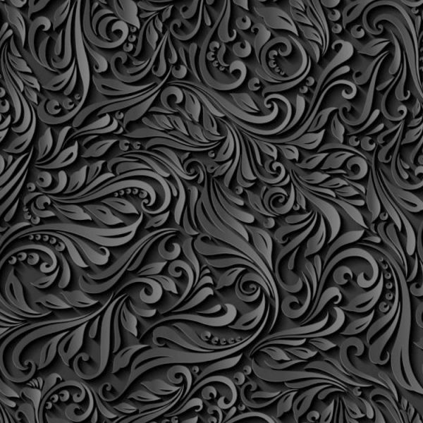 Black Paper Flowers Pattern Crew