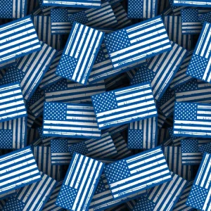 White and Blue Thin Line Flag