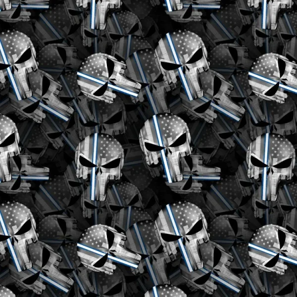 Punisher White and Blue Thin Line