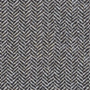 Grey Herringbone Wool Tweed