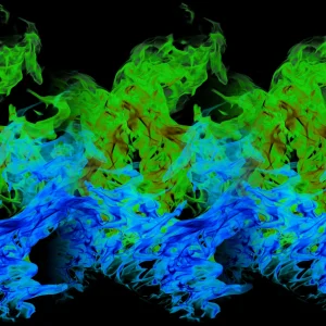 Blue Green Flames
