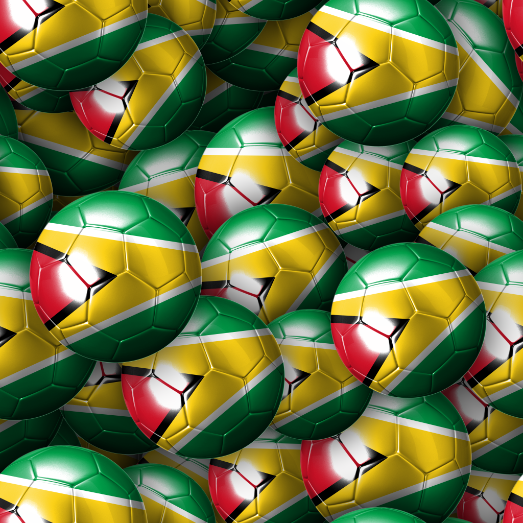 Guyana Soccer Balls Pattern Crew