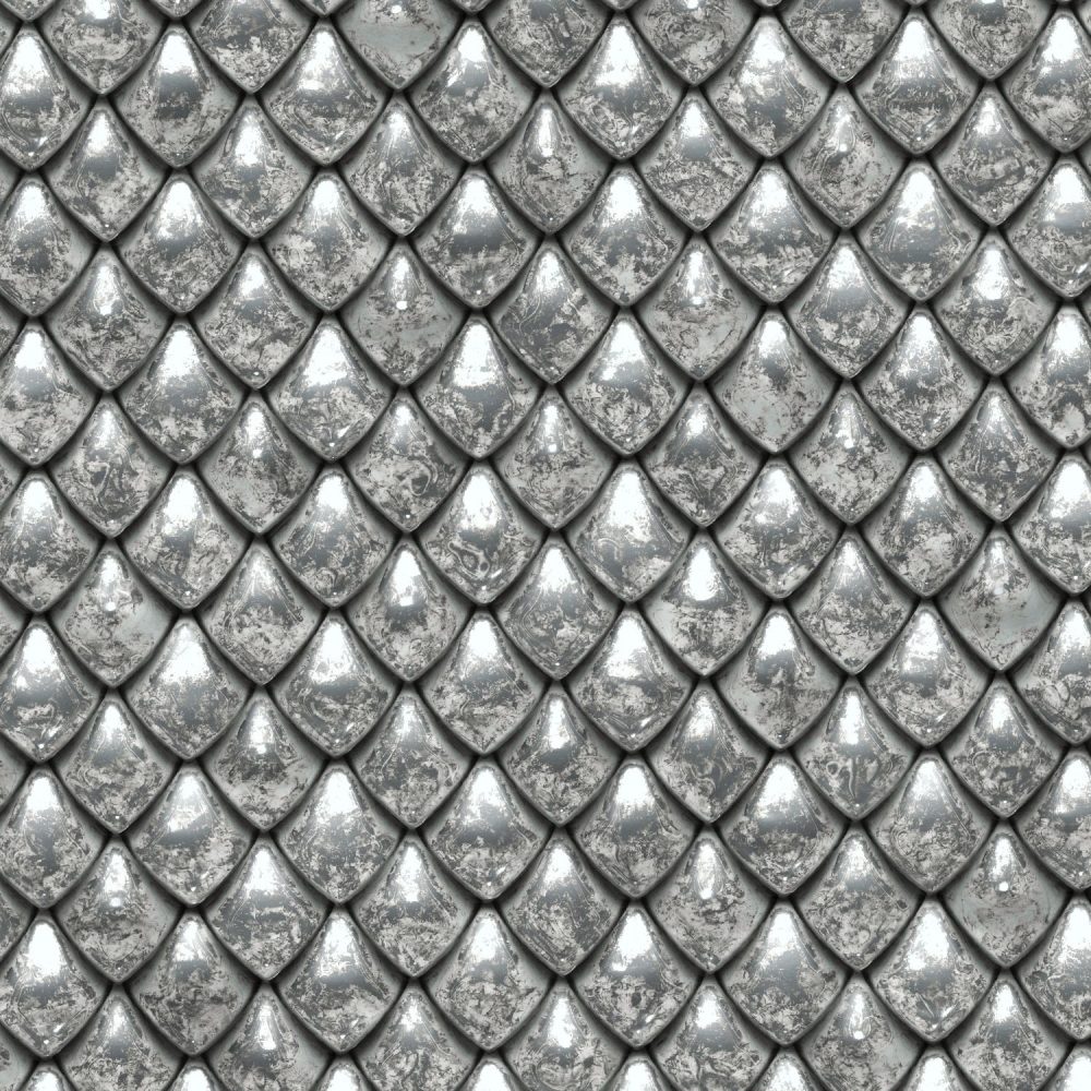 Silver Dragon Scales Pattern Crew