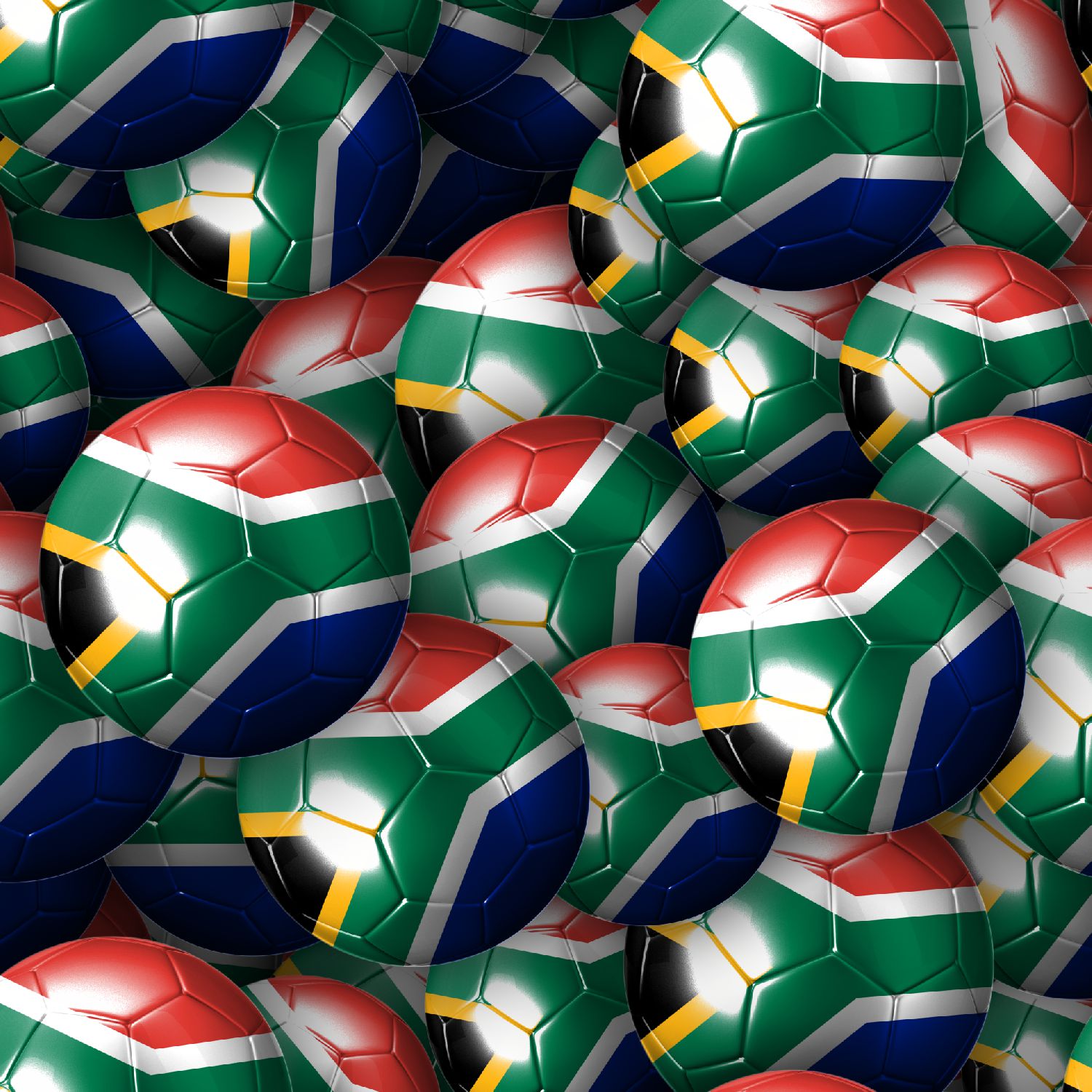 South Africa Soccer Balls Pattern Crew