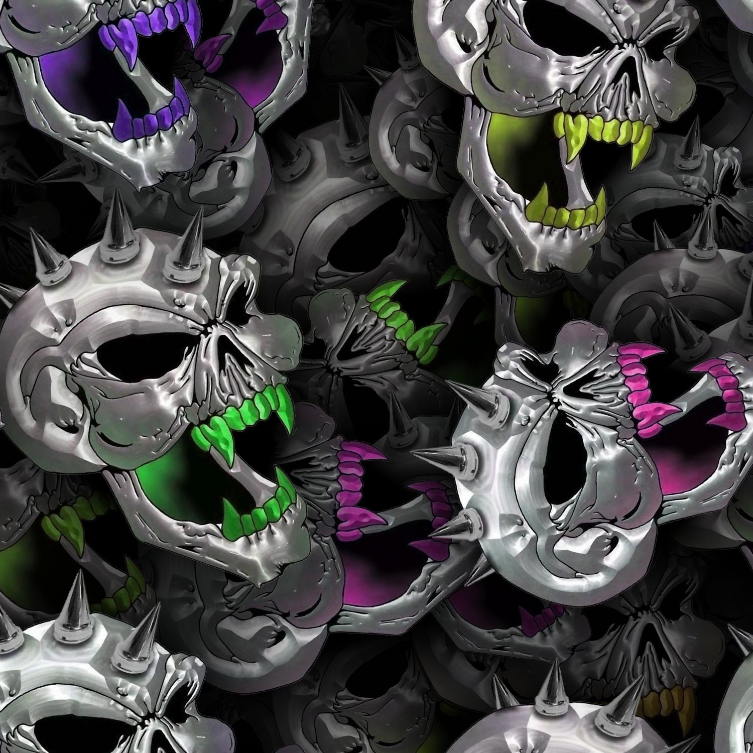 Chrome Spike Skulls 24 Chrome Spike Skulls 24