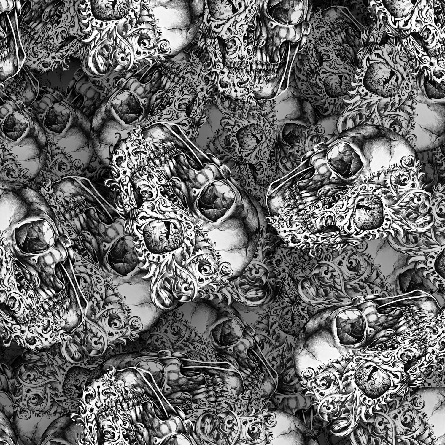 Half Scrolled Skulls Half Scrolled Skulls