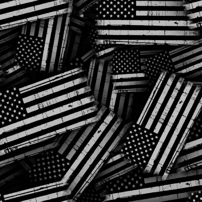 Thin White Line Flag Distressed Pattern Crew