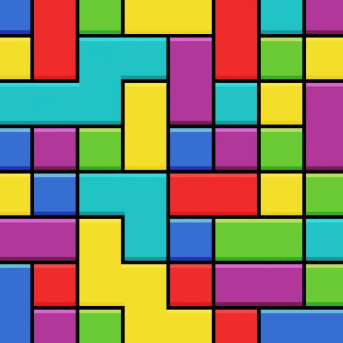 Faux Tetris Blocks Pattern Crew