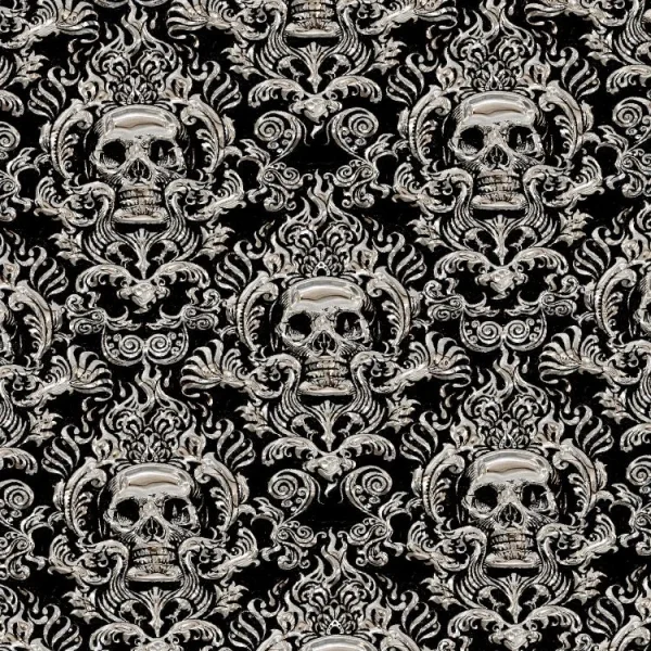 Chrome Skull Damask