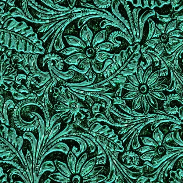 Turquoise Tooled Leather 22