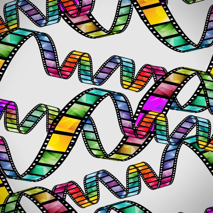 Colorful Film Strips Pattern Crew