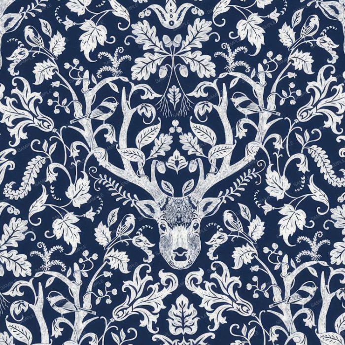 Woodland Deer Wallpaper Pattern Crew