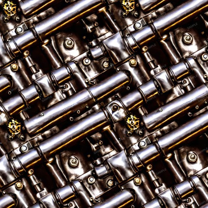 Pewter Steampunk Pipes Pattern Crew