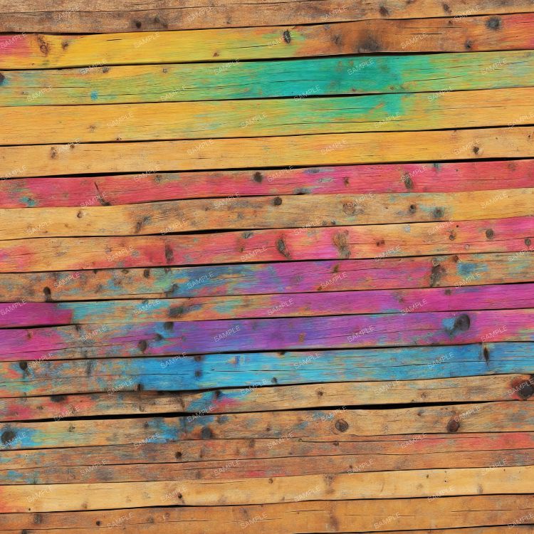 Rainbow Wood Wall 45 Pattern Crew