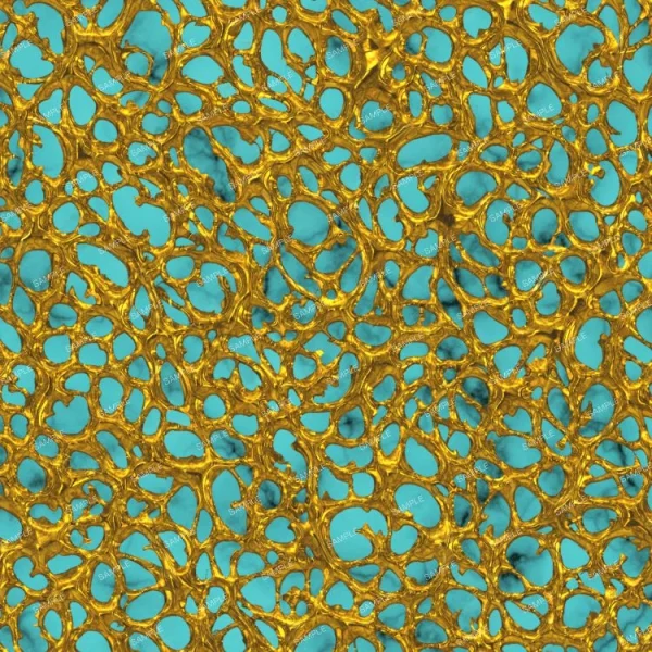 Golden Matrix on Turquoise