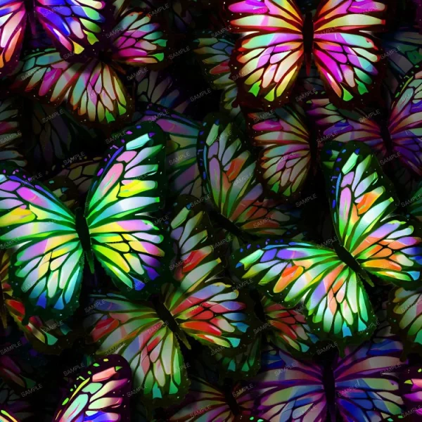 Another Damn Butterfly Pattern 22 butterflies on a black background.