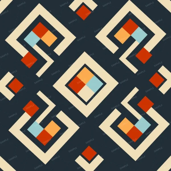 A Geometric 30 pattern with squares and squares on a dark background.