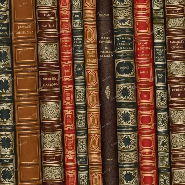 A row of Vintage Book Spines 43 on a white background.