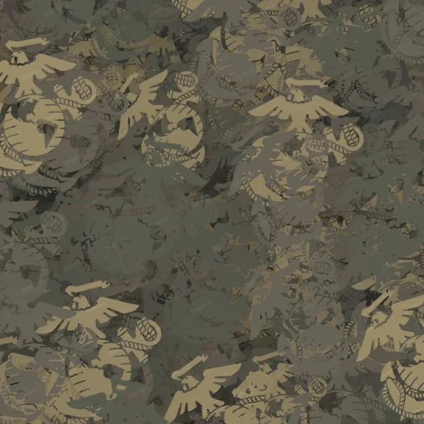 A seamless pattern of A Marines 24 Camouflage pattern with eagles and eagles.