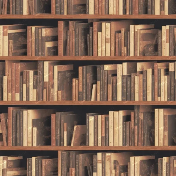 A seamless pattern of A Vintage Bookshelf 43 (Copy) with many books on it.