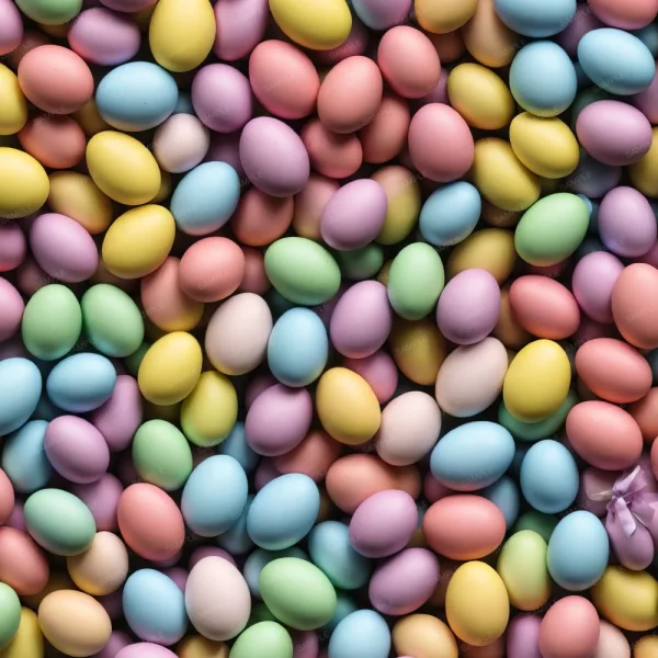 A seamless pattern of Dyed Easter Eggs 42 (Copy) in a pile.