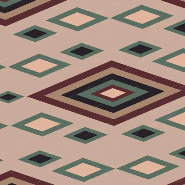 A seamless pattern of A Geometric 40 pattern with green, brown, and black squares.