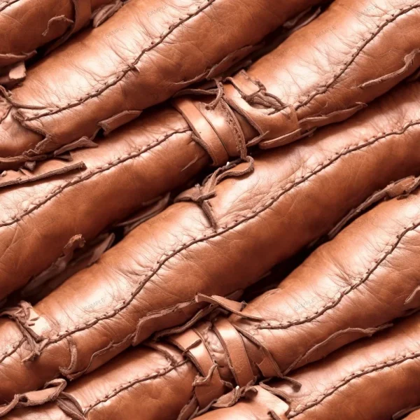 A seamless pattern of A close up of a pile of Tooled Polynesian Whale Leather wraps.