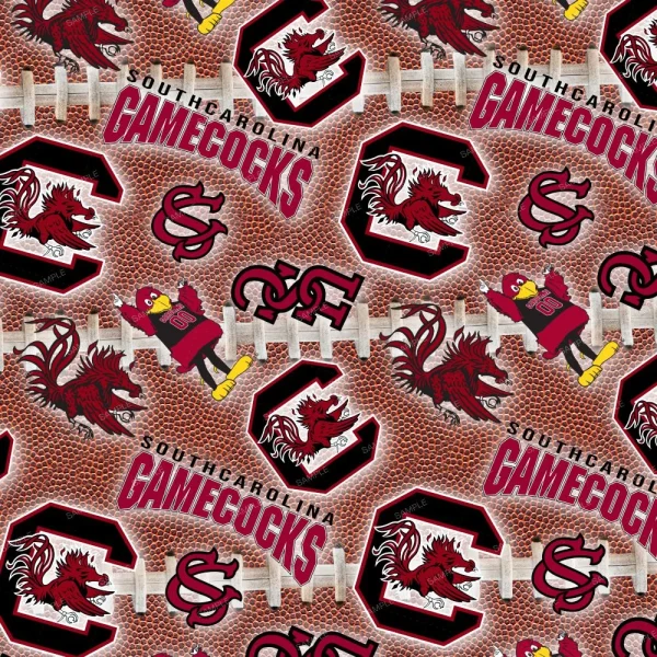 A seamless pattern of Cincinnati Bearcats 25 fabric red.