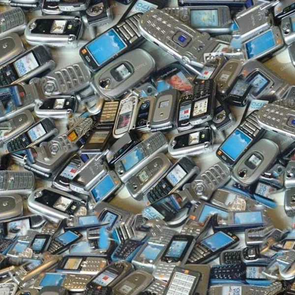 A seamless pattern of A collage of Old Computer Recycling devices.