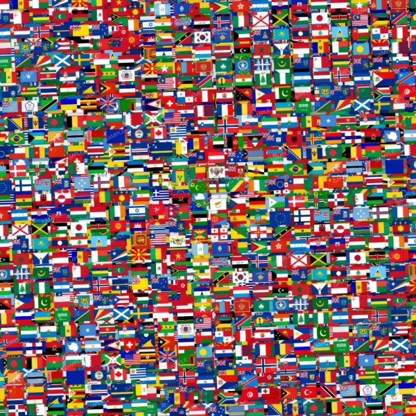 A seamless pattern of Flags of the World 22 (Copy) - flags of the world fine art print.