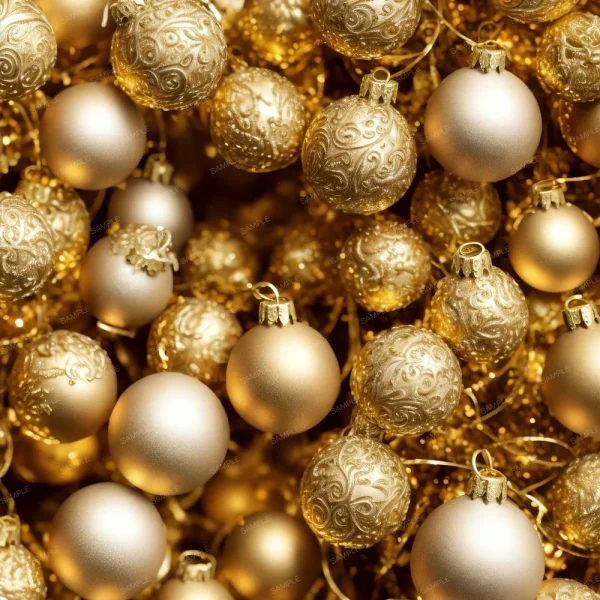A seamless pattern of A bunch of Christmas Tree with Brass Bells (Copy) are arranged in a pile.