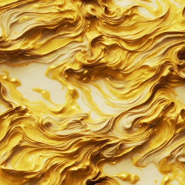 A seamless pattern of A close up of Flowing Gold Paint 42, a high resolution gold wavy texture.