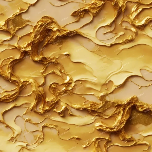 A seamless pattern of A high resolution close up of Flowing Gold Paint 43 on a white background.