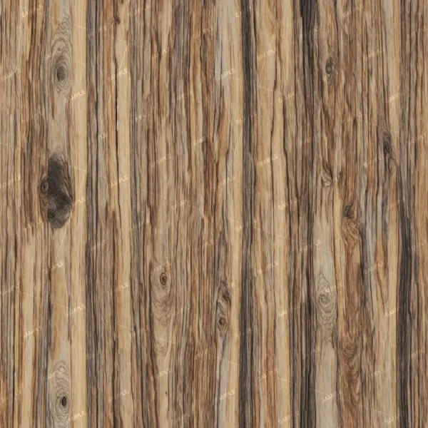 A close-up view of a wooden surface displaying vertical planks with a natural, varied grain pattern in shades of brown and beige. The texture shows knots and lines typical of wood.