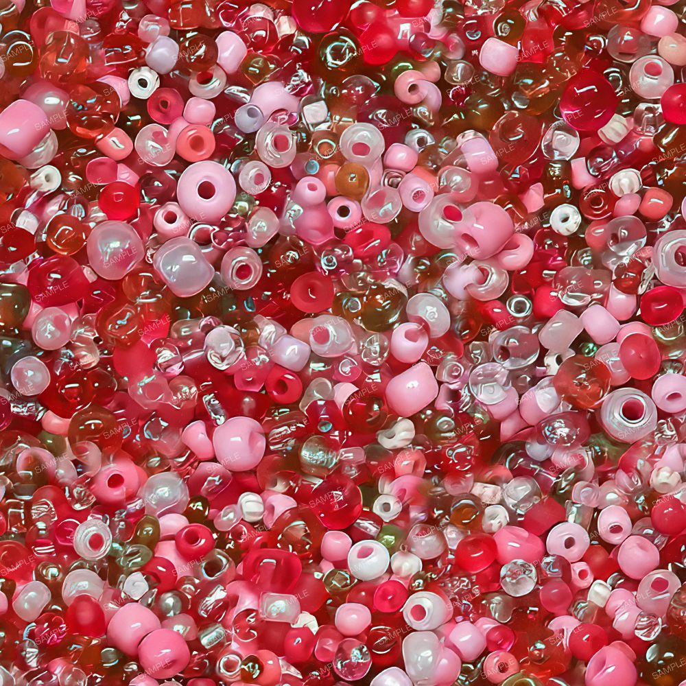Red Glass Beads Pattern Crew