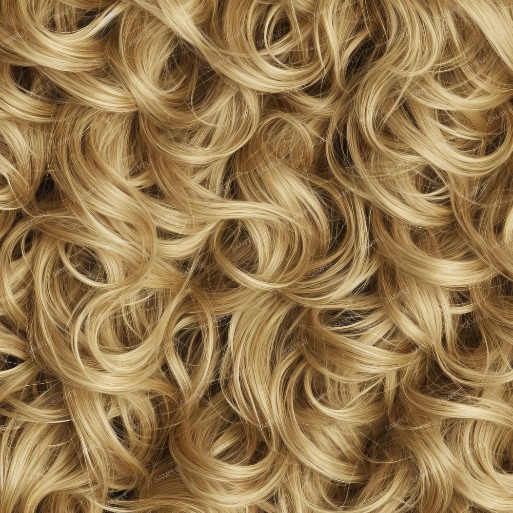 Curly Blonde Hair Pattern Crew