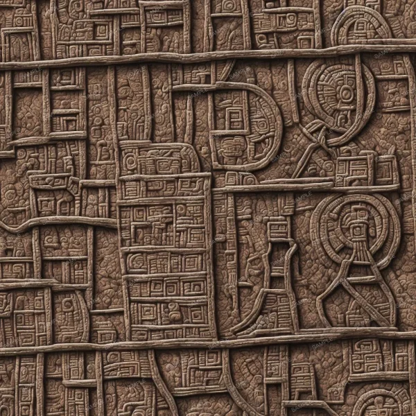 A seamless pattern of A brown wall with a lot of Las Senoritas 23 carvings on it.