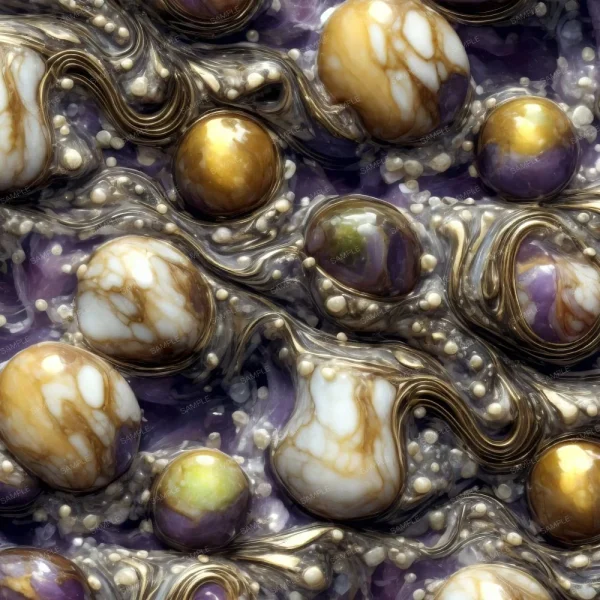 A seamless pattern of An image of a Gold Veins and Colored Glass pattern.
