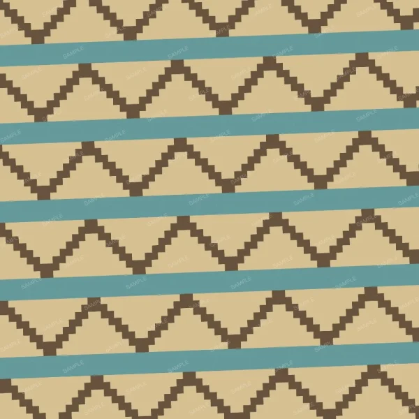 A seamless pattern of A blue and brown Southwest Zigzag pattern on a beige background, inspired by southwest design.