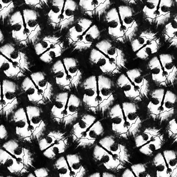 A seamless pattern of A black and white pattern of skulls on a white background - perfect for creating a striking design, like the Battallion Force.