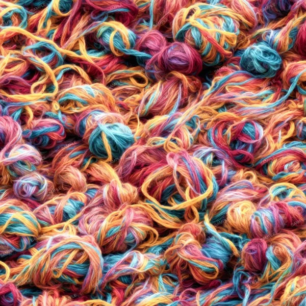 A seamless pattern of A vibrant Macrame Tapestry 42 of colorful yarns intertwined, perfect for macramé projects.