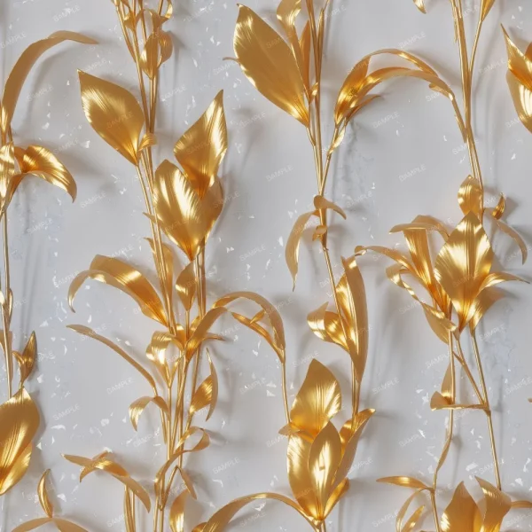 A seamless pattern of Gold Veins with Semi Precious Stones on a white background.
